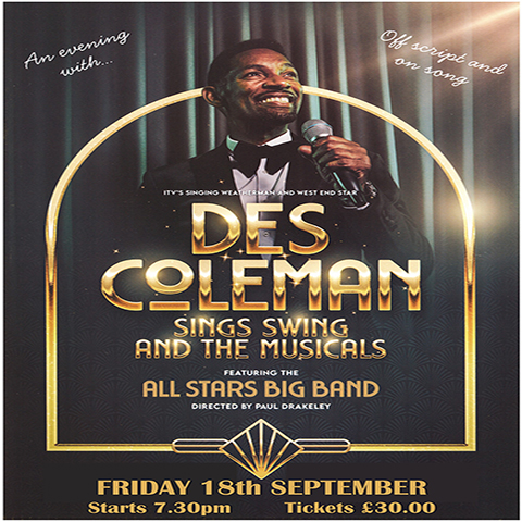 DES COLEMAN: SINGS SWING & THE MUSICALS at the Festival Drayton Centre